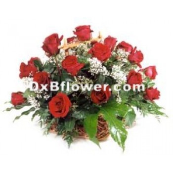 Star Roses Basket - by Dxb Flower