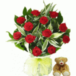 Roses bouquets with Teddy