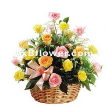 Wow! Rose Basket - by Dxb Flower